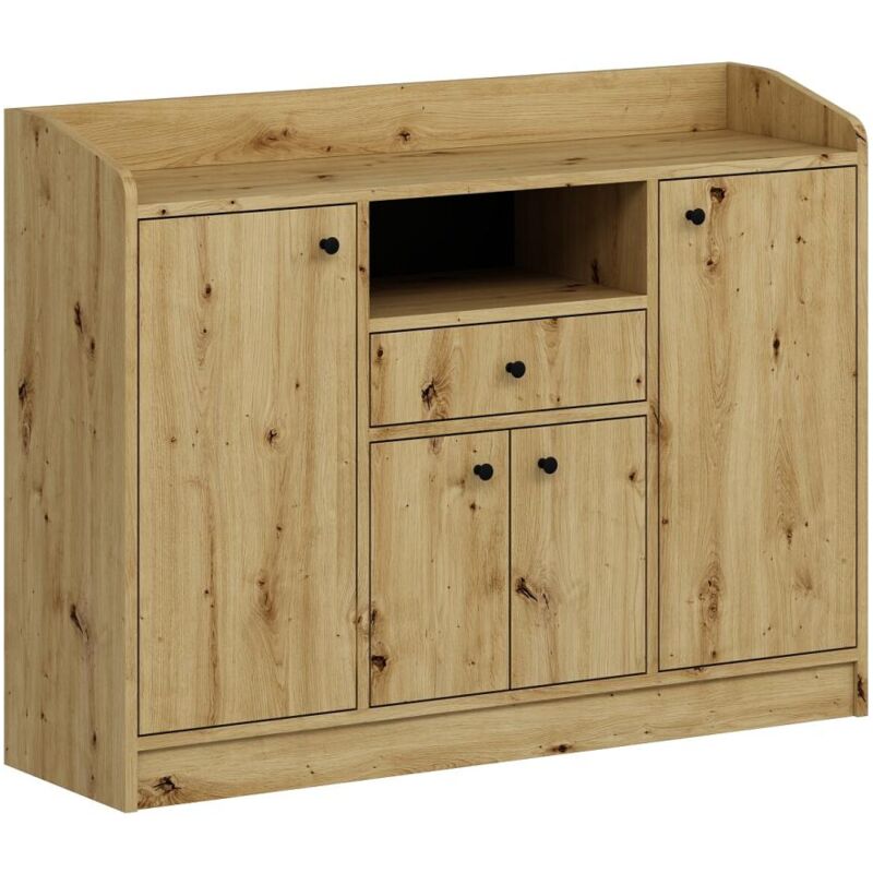 foto del prodotto vente unique credenza da cucina con 4 ante, 1 cassetto e 1 nicchia naturale mizota