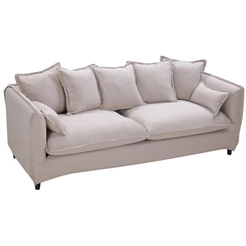 foto del prodotto vente unique divano 3 posti in tessuto ramses beige
