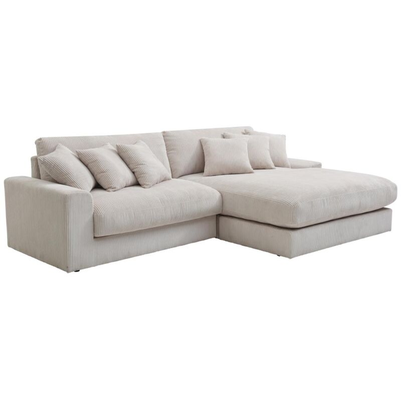 foto del prodotto vente unique divano angolare reversibile in tessuto beige simuza