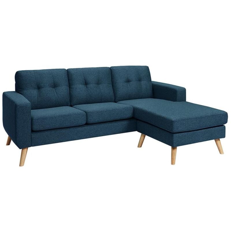 foto del prodotto vente unique divano angolare reversibile in tessuto blu scuro bartolome