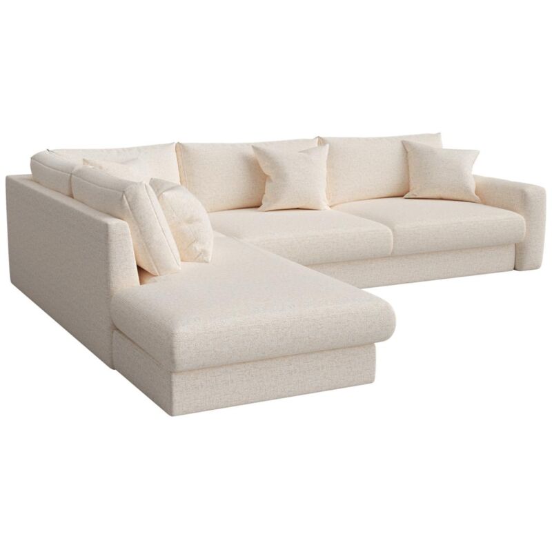 foto del prodotto vente unique divano in tessuto beige angolo a sinistra julina di maison c phy