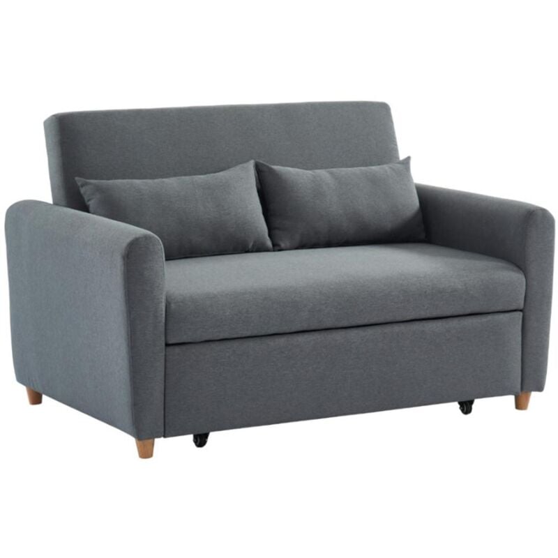 foto del prodotto vente unique divano letto 2 posti in tessuto grigio ayla
