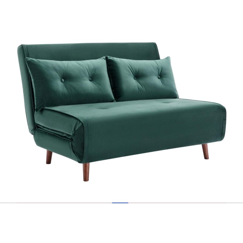 foto del prodotto vente unique divano letto 2 posti in velluto verde abete uribia