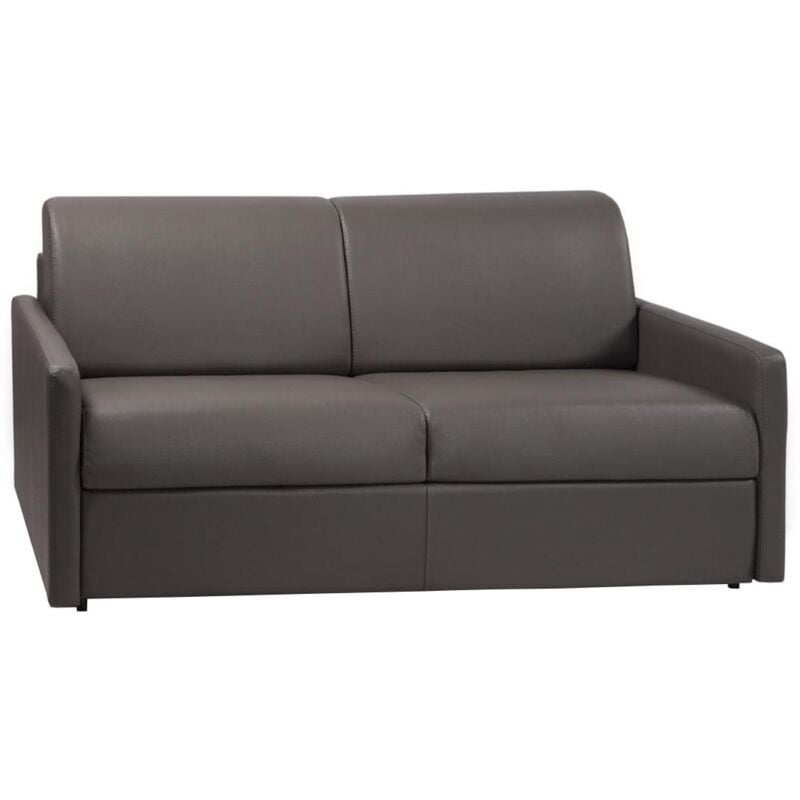 foto del prodotto vente unique divano letto 3 posti a ribalta in similpelle grigio larghezza materasso 140 cm spessore 14 cm calife
