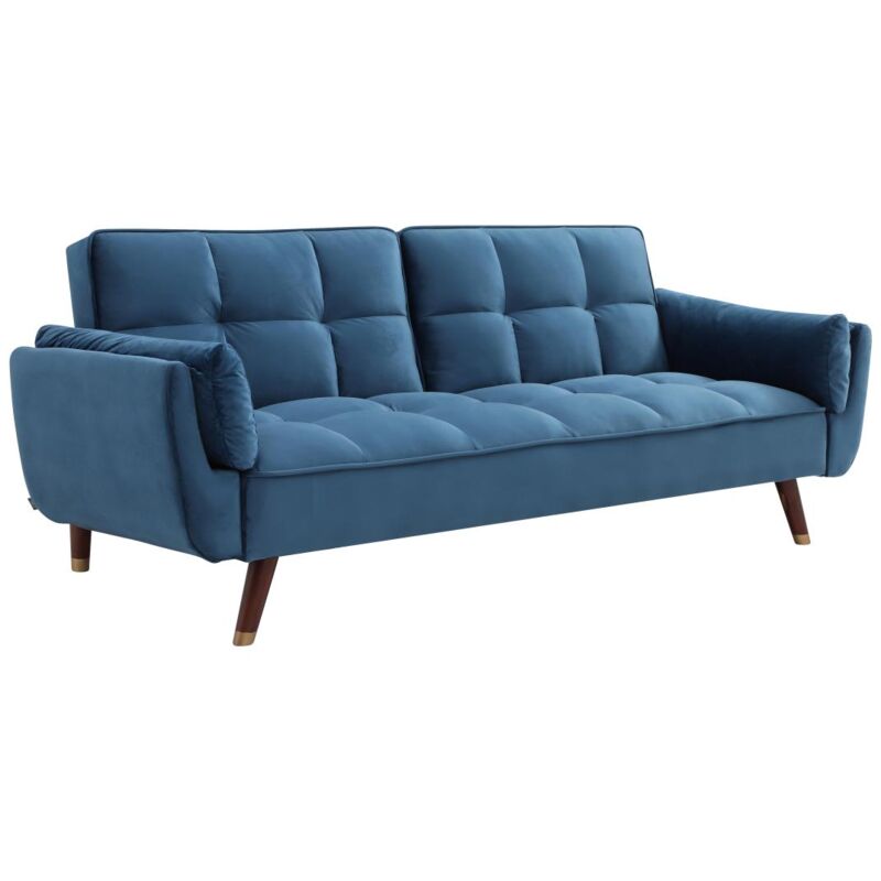 foto del prodotto vente unique divano letto 3 posti clic clac in velluto blu gulcan