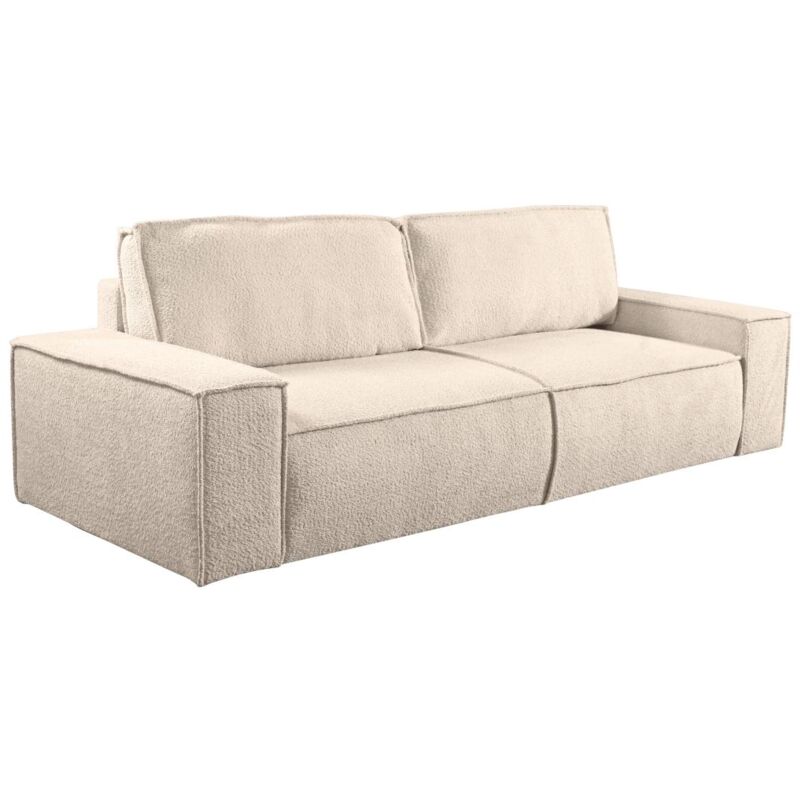 foto del prodotto vente unique divano letto 3 posti in tessuto a bouclette beige amelia di pascal morabito