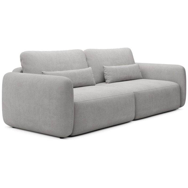 foto del prodotto vente-unique - divano letto 3 posti in tessuto testurizzato grigio - vopoza