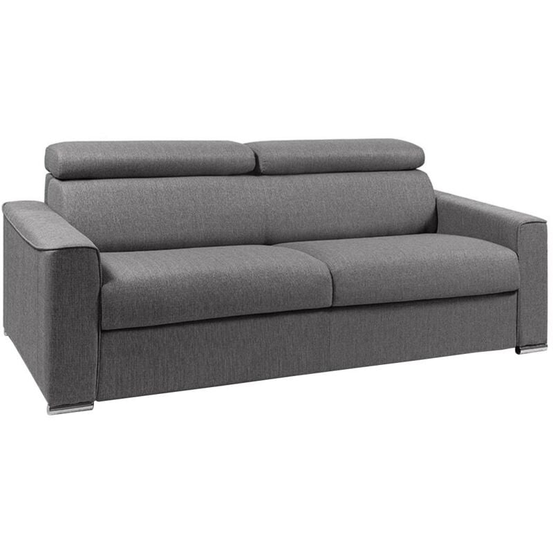 foto del prodotto vente unique divano letto 4 posti a ribalta letto con doghe larghe materasso 160 cm 18 cm in tessuto grigio vizir