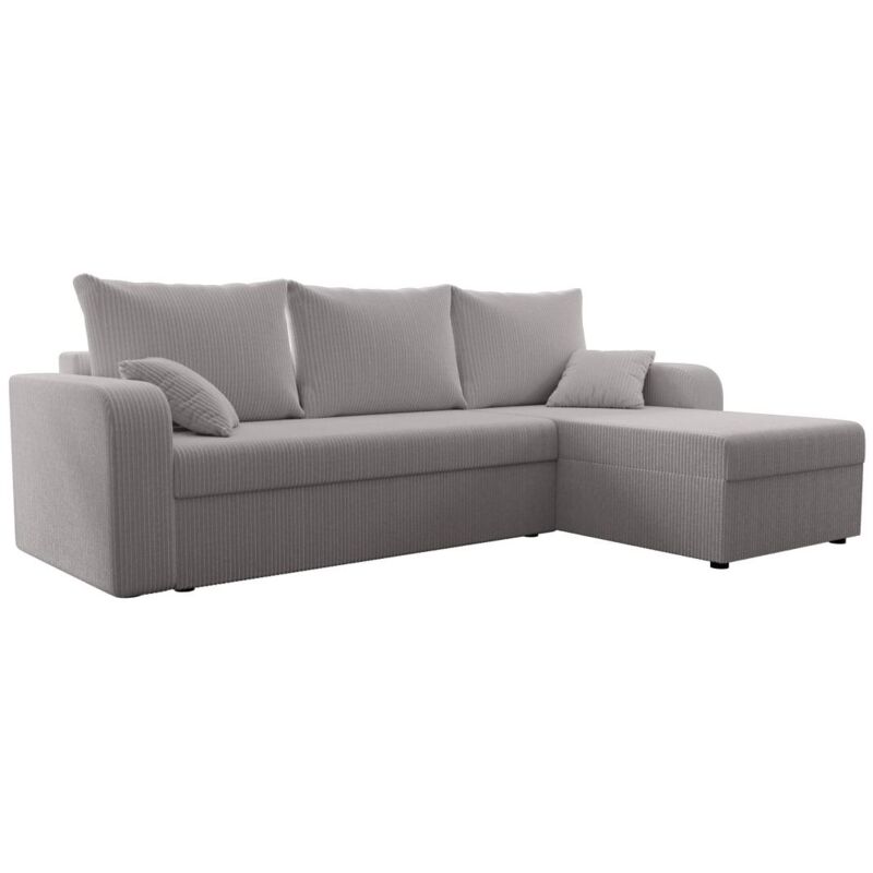 foto del prodotto vente unique divano letto angolare angolo reversibile in velluto a coste grigio onabia