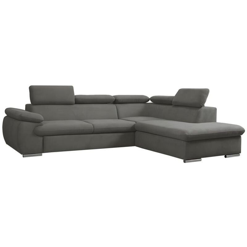 foto del prodotto vente unique divano letto angolare con contenitore in tessuto antracite angolo a destra fabien
