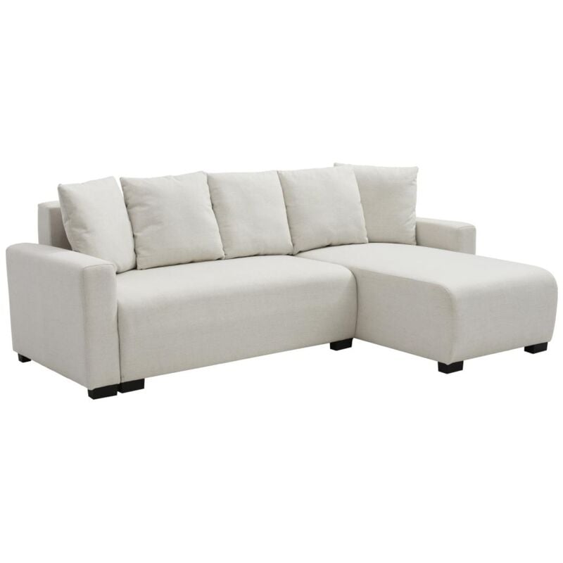 foto del prodotto vente unique divano letto angolare e reversibile in tessuto beige ladazia ii