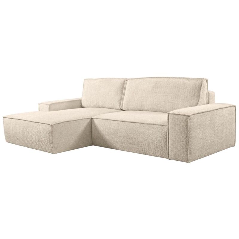 foto del prodotto vente unique divano letto angolare in tessuto bouclette beige angolo a sinistra amelia di pascal morabito
