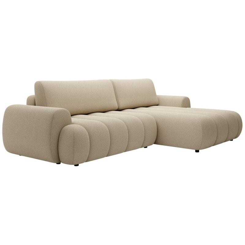 foto del prodotto vente-unique - divano letto angolo a destra in tessuto beige - fridora