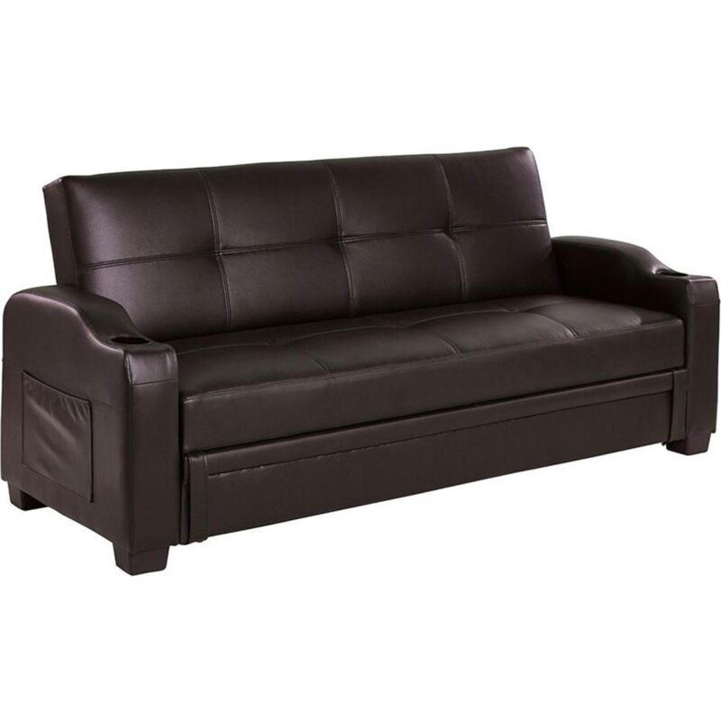 foto del prodotto vente unique divano letto clic clac in similpelle marrone mirella