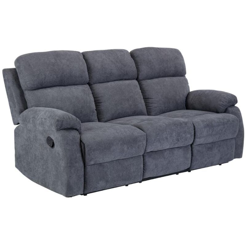immagine 0 del prodotto vente unique divano relax 3 posti in tessuto antracite tolzano