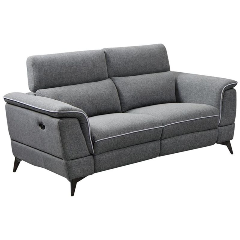 foto del prodotto vente unique divano relax elettrico 2 posti in tessuto antracite macari