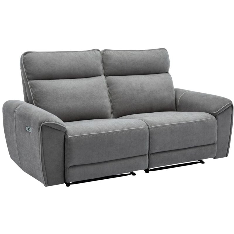 foto del prodotto vente unique divano relax elettrico 3 posti in tessuto antracite djaralo