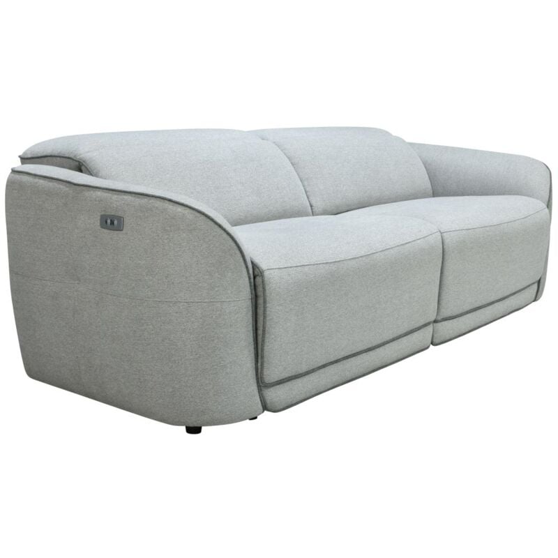 foto del prodotto vente unique divano relax elettrico 3 posti in tessuto chin grigio ozarto