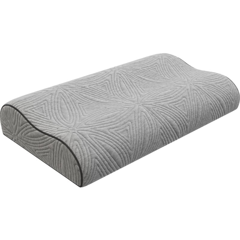 foto del prodotto vente unique guanciale ergonomico rigido schiuma a memoria di forma rivestimento sfoderabile 38 kg m 40x60 grigio vianca