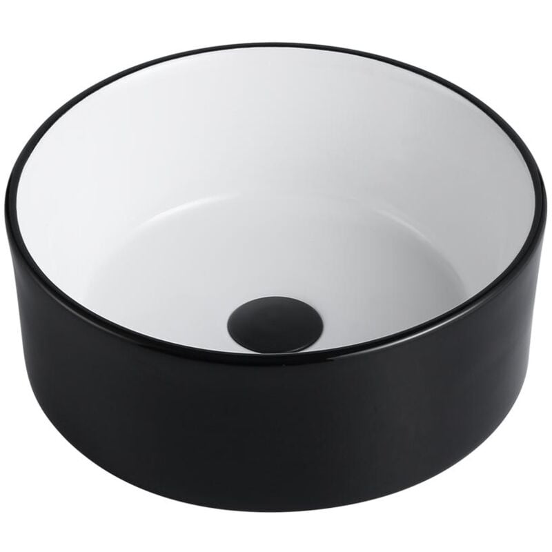 foto del prodotto vente unique lavabo kanelle nero e interno bianco