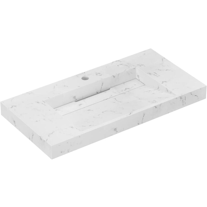 foto del prodotto vente unique lavabo sospeso l90,2 x l45,2 x h8 cm in solid surface bianco takotna