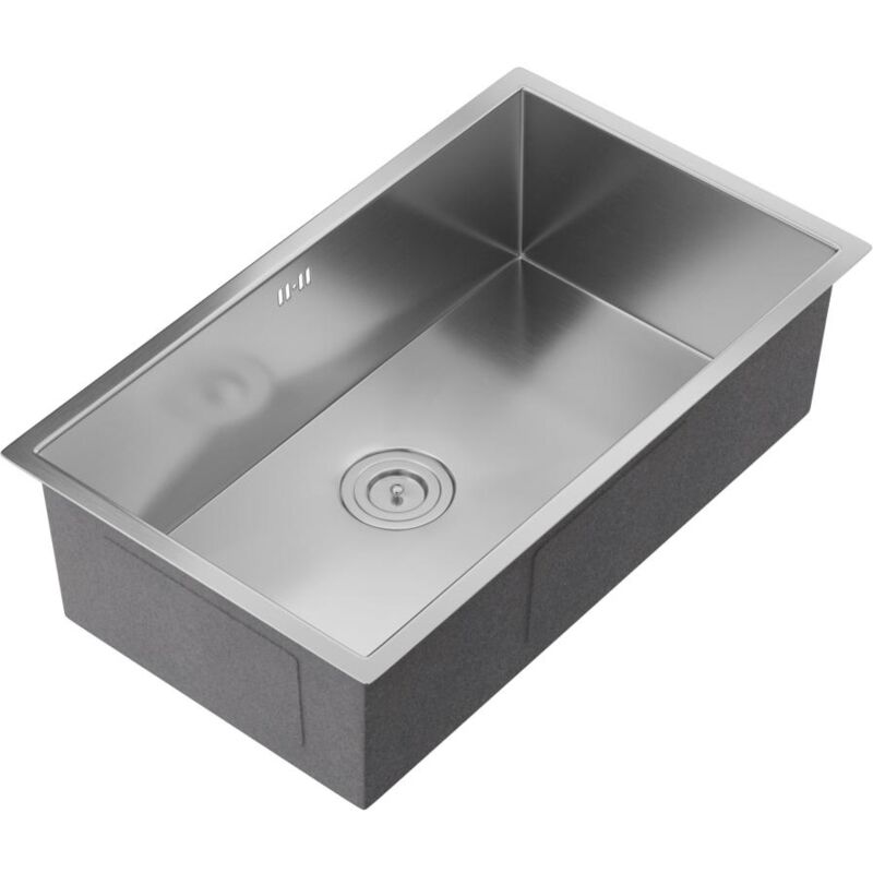 foto del prodotto vente unique lavandino 76 x 45 cm in acciaio inossidabile grigio soela