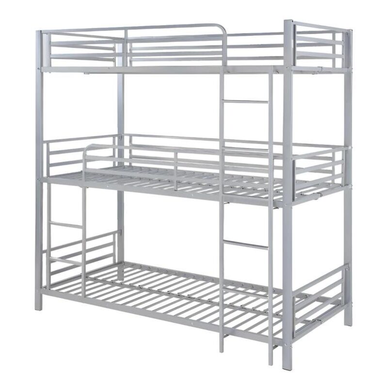foto del prodotto vente unique letto a castello triplo 3 x 90 x 190 cm metallo argento elouan iii