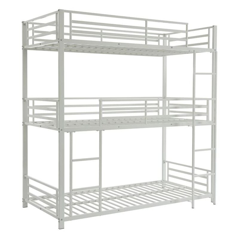 foto del prodotto vente unique letto a castello triplo 3 x 90 x 190 cm metallo bianco elouan iii
