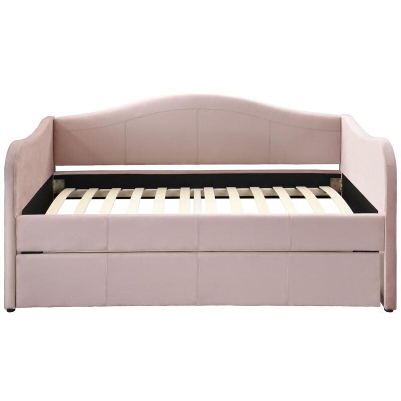foto del prodotto vente unique letto divano a scomparsa 2 x 90 x 190 cm velluto rosa mathilde