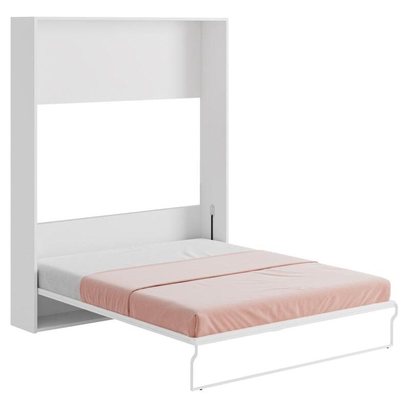 foto del prodotto vente unique letto estraibile 160 x 200 cm apertura verticale manuale bianco e grigio malina ii