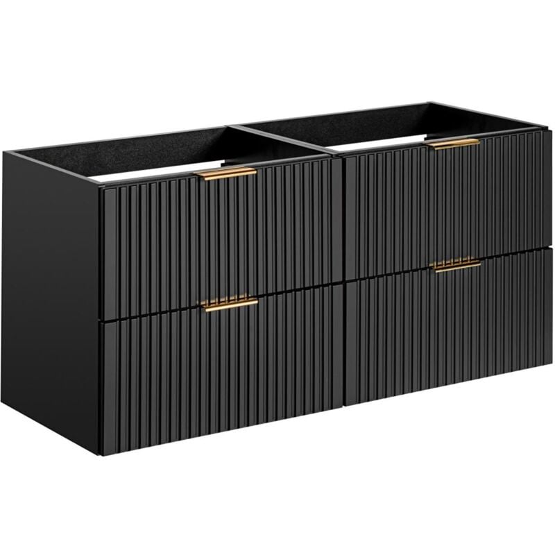 foto del prodotto vente unique mobile sotto lavabo scanalato l120 cm nero zevara