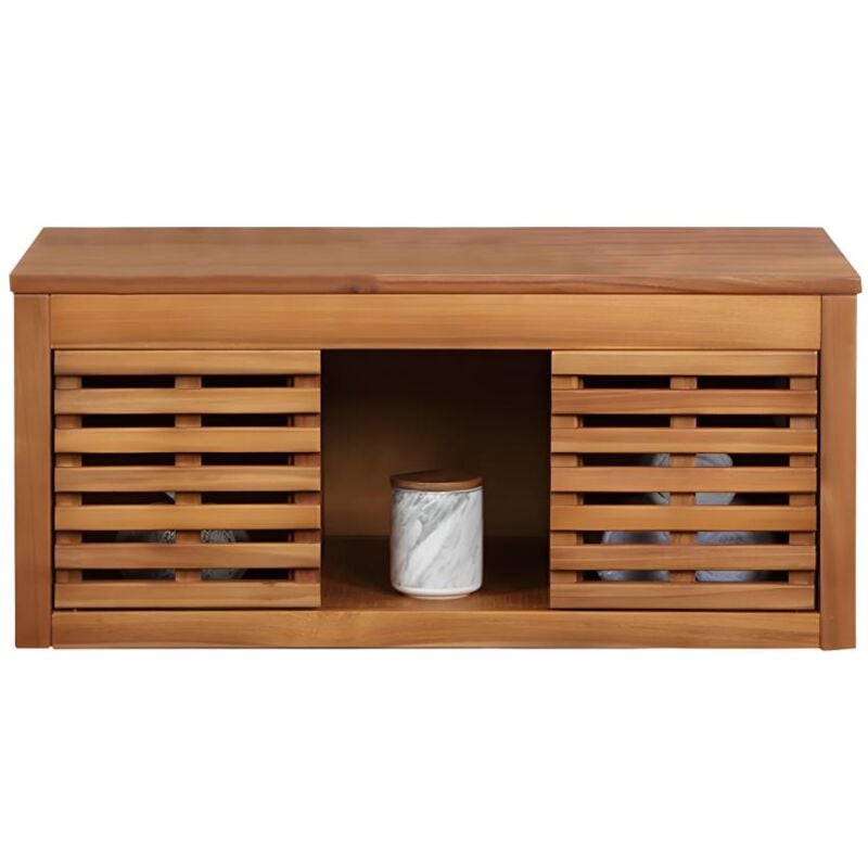 foto del prodotto vente unique mobile sotto lavabo sospeso 90 cm in legno d acacia penebel