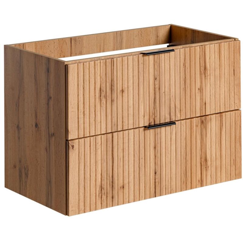 foto del prodotto vente unique mobile sotto lavabo sospeso a righe l80 cm naturale chiaro zevara