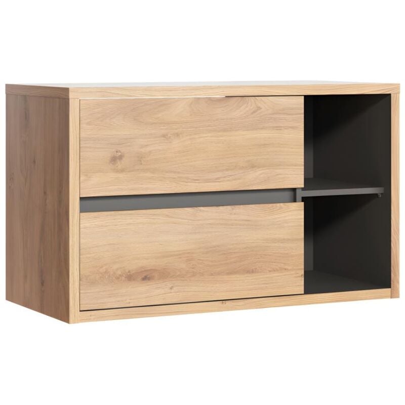 foto del prodotto vente-unique - mobile sotto lavabo sospeso colore naturale - 100 cm - purnal