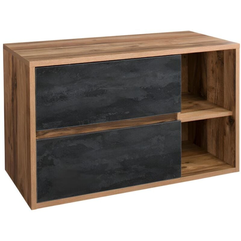 foto del prodotto vente unique mobile sotto lavabo sospeso colore naturale e antracite 100 cm tikitiki