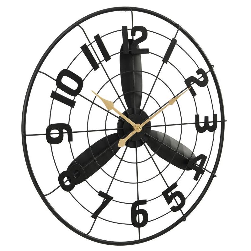 foto del prodotto vente unique orologio da parete vintage in metallo d. 50 cm nero viona