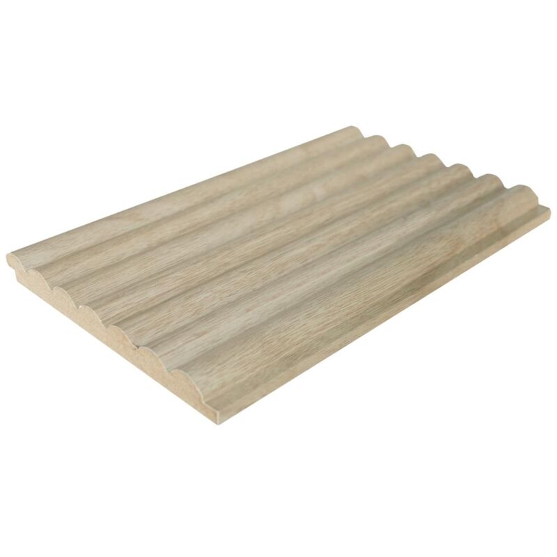 foto del prodotto vente unique pannello da parete ondulato set da 2,54m legno naturale chiaro lotto di 8 pezzi lipola