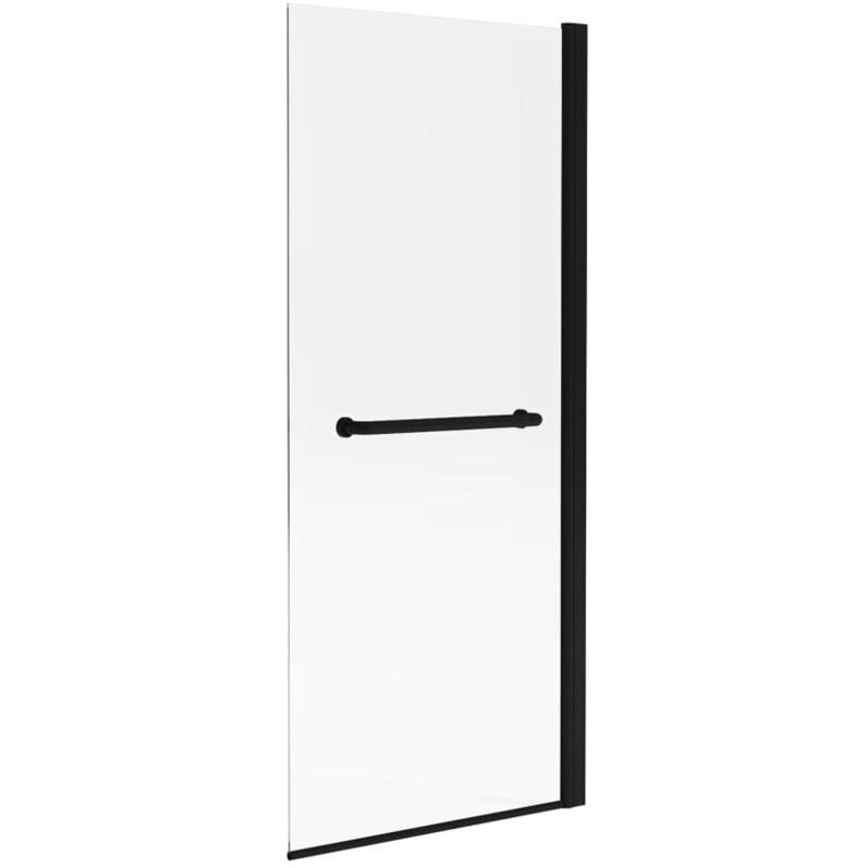 foto del prodotto vente unique parete per vasca da bagno con portasciugamani 70 x 140 cm in metallo nero opaco stile industriale tobin