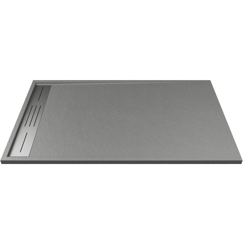 foto del prodotto vente unique piatto per doccia da posare o da a incasso 120 x 80 cm in resina grigio lyrosa