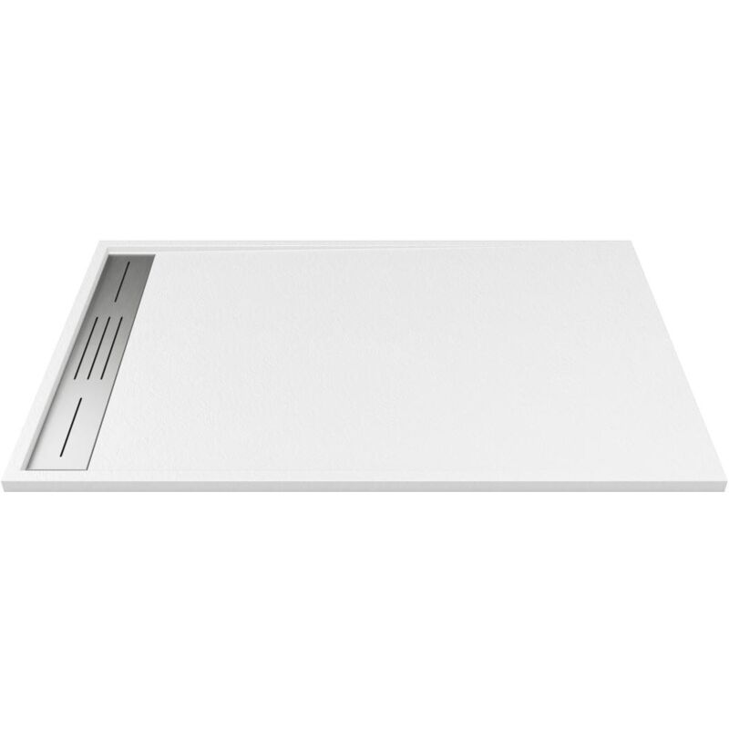 foto del prodotto vente unique piatto per doccia da posare o da a incasso 140 x 80 cm in resina bianco lyrosa