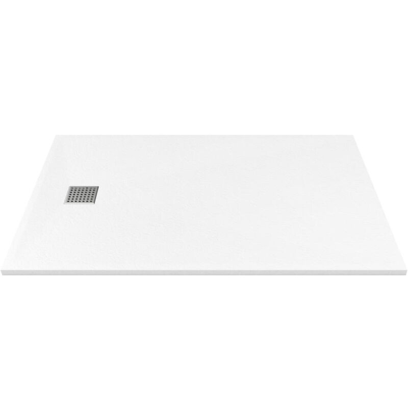 foto del prodotto vente unique piatto per doccia da posare o da a incasso 140 x 80 cm in resina bianco mirnosa