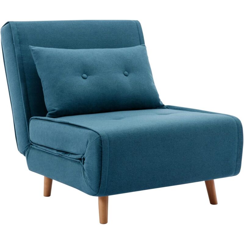 foto del prodotto vente unique poltrona letto in tessuto blu uribia