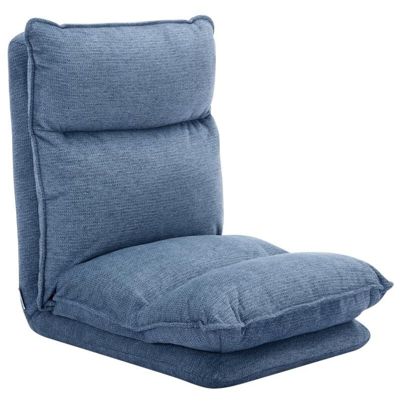 foto del prodotto vente unique poltrona letto senza piedini regolabile in tessuto chin blu murtera