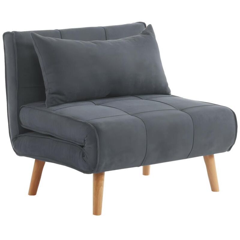 foto del prodotto vente unique poltrona letto xl in tessuto anracite chila