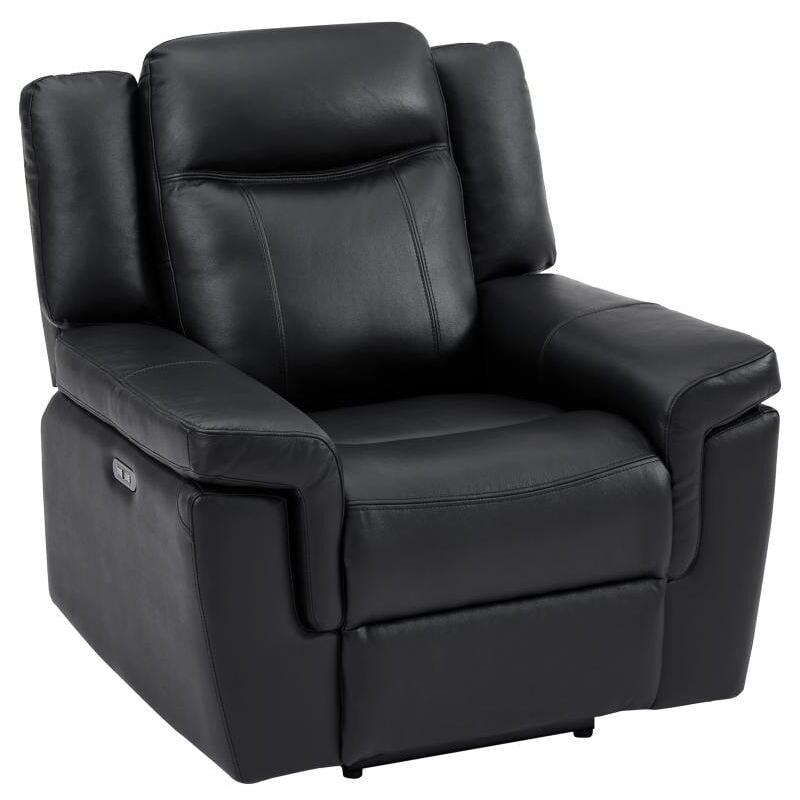 foto del prodotto vente unique poltrona relax elettrica in pelle nero kenneth