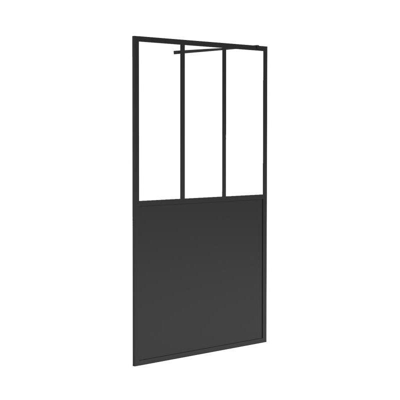 foto del prodotto vente unique porta per doccia walk in nero opaco stile atelier 140 x 200 cm urbanik