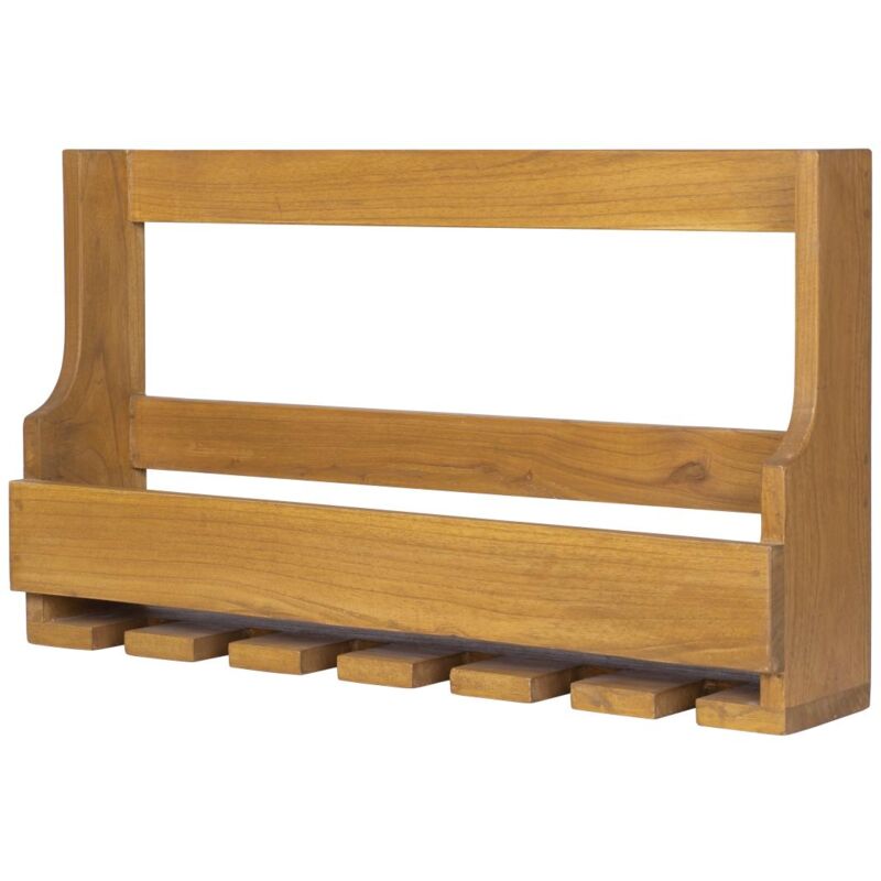 foto del prodotto vente unique portabottiglie e portabicchieri da parete l. 70 x p. 15 x h. 40 cm legno di mindi vintage vidago