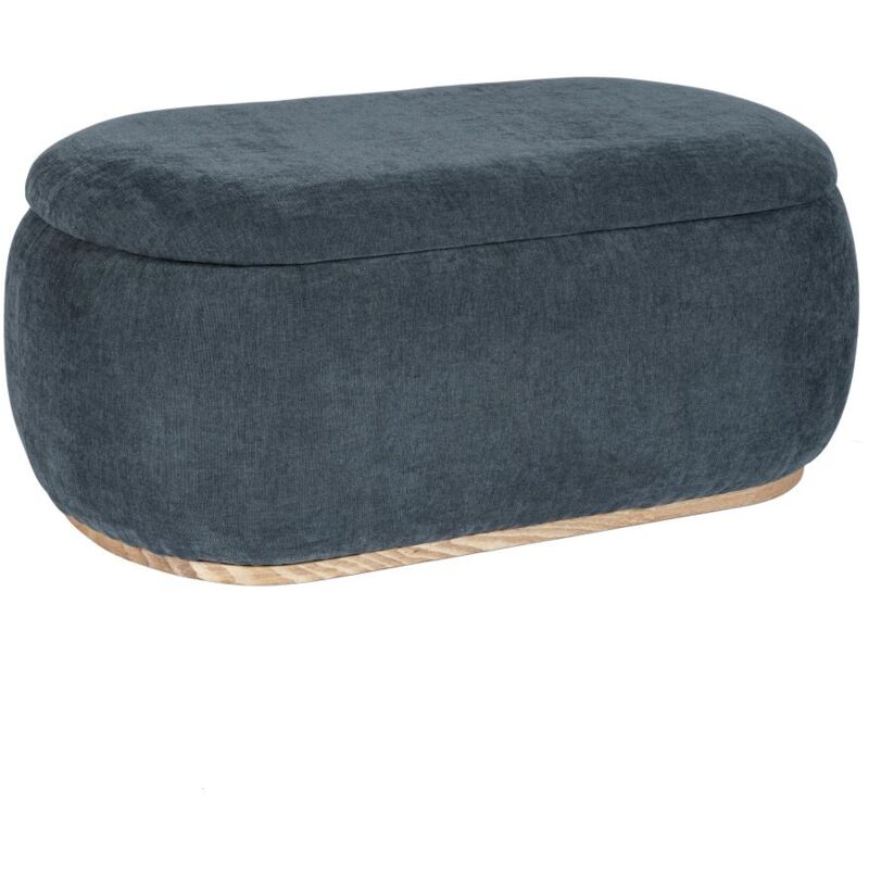 foto del prodotto vente unique pouf contenitore in tessuto testurizzato blu mopilo