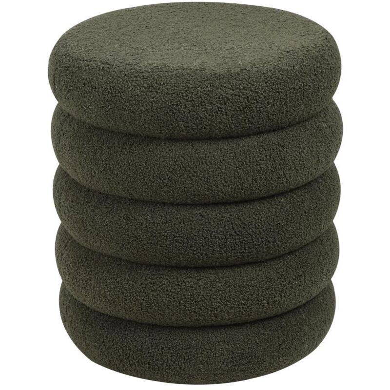 foto del prodotto vente unique pouf in tessuto bouclette verde abete ecambi