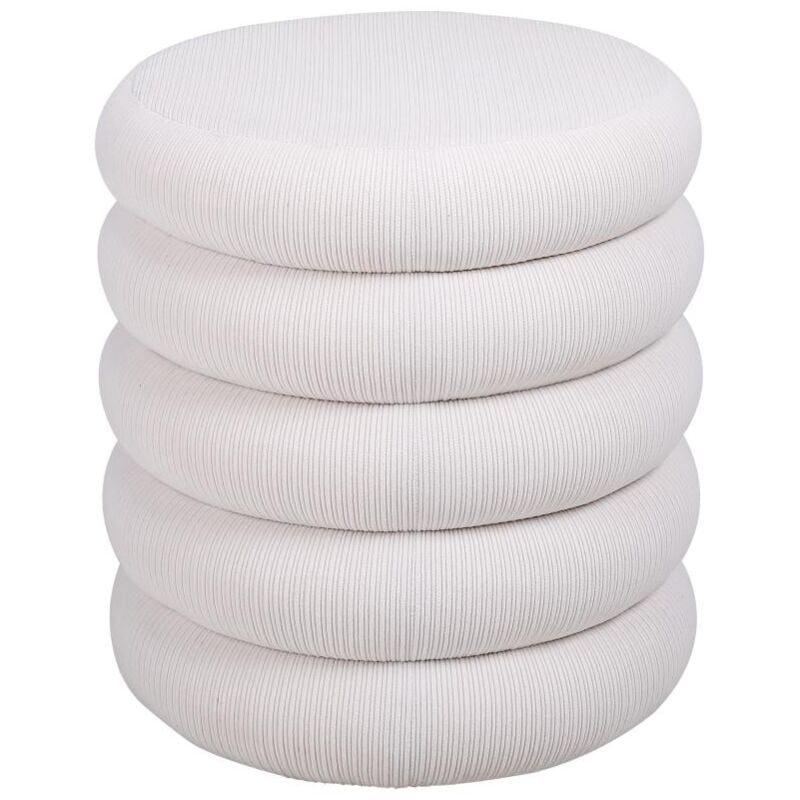 foto del prodotto vente unique pouf in velluto a coste panna ecambi